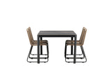 Garten Essgruppe Virello – 5-teiliges Gartenmöbel-Set in Schwarz/Braun