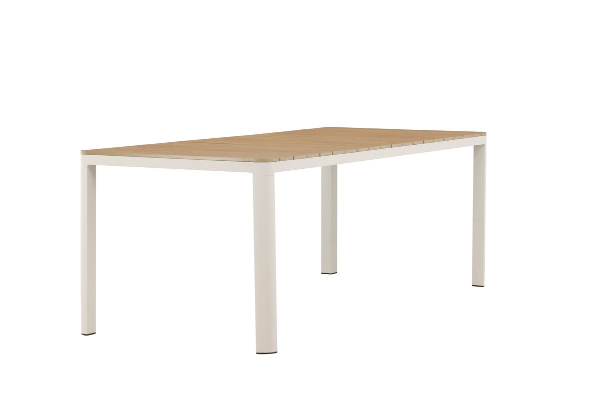Garten Esstisch Ätna - 210x90 cm in Beige mit einer Tischplatte aus Aintwood