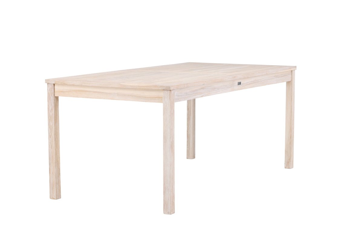 Garten Esstisch Lago - 180x90 cm aus weiß gekalktem oder schwarzem Teakholz