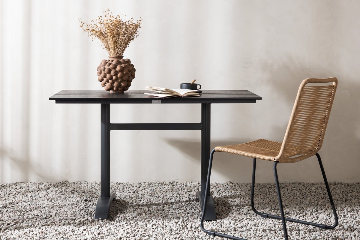 Garden Dining Table Salento - 120x90 cm in Black with a Tabletop made of Aintwood