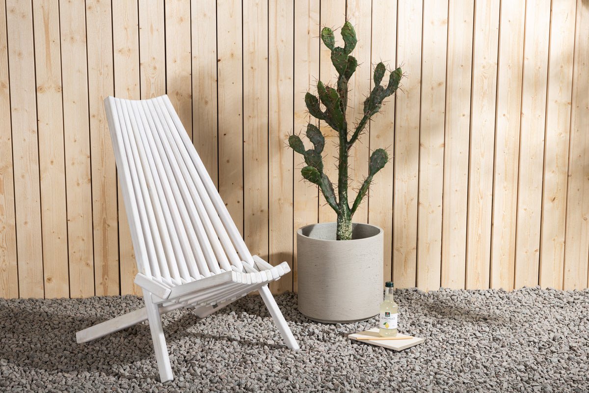 Garten-Loungesessel Active - aus Akazienholz in Weiß