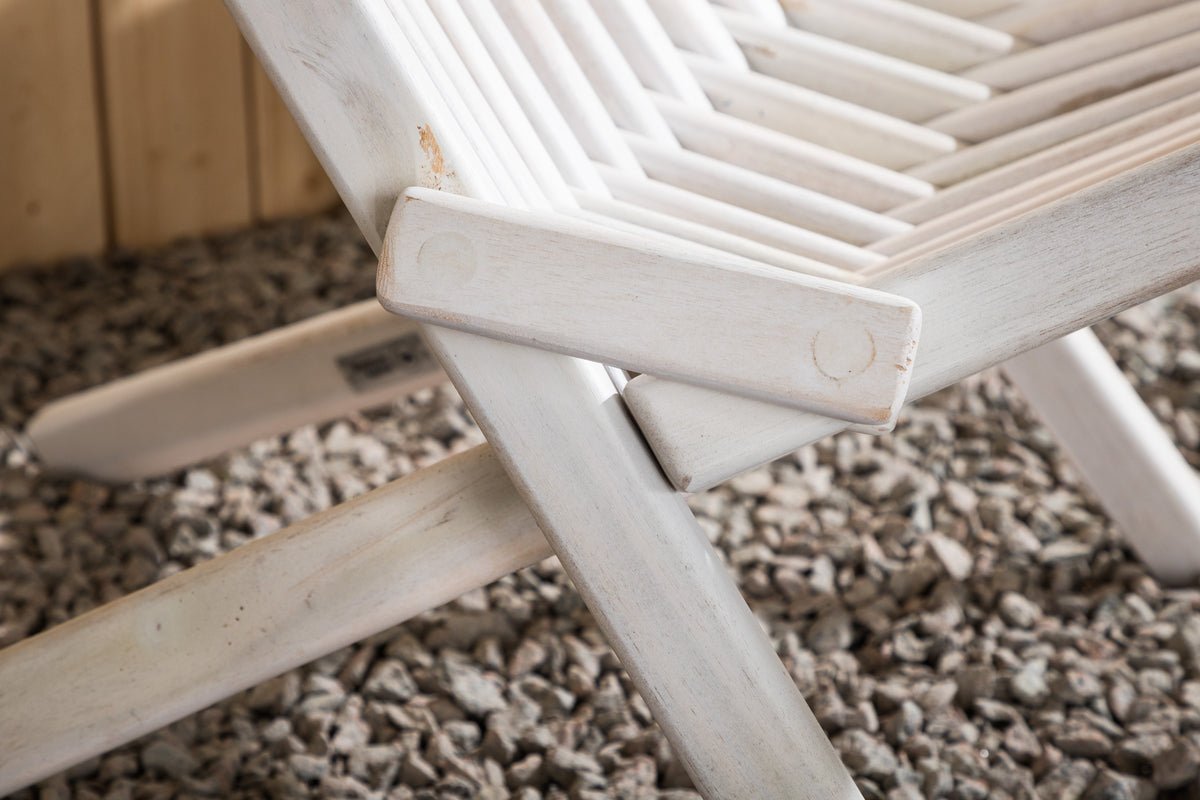 Garten-Loungesessel Active - aus Akazienholz in Weiß