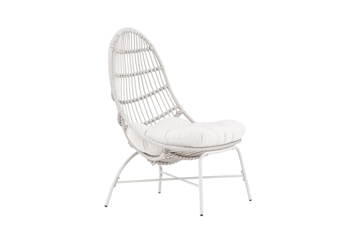 Garden lounge chair Anne - made of polyester and steel in Beige