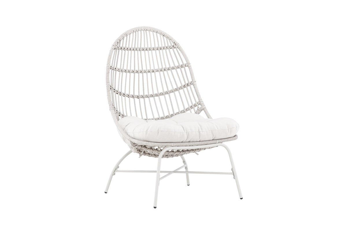 Garden lounge chair Anne - made of polyester and steel in Beige
