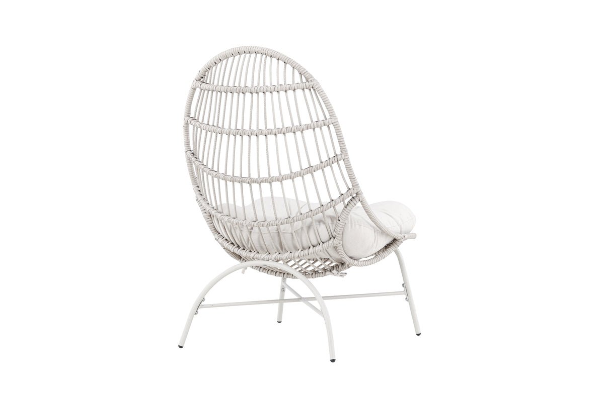 Garden lounge chair Anne - made of polyester and steel in Beige