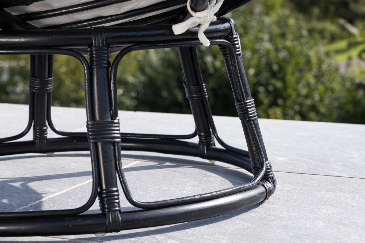 Garden Lounge Chair Bob - made of black rattan including cushion