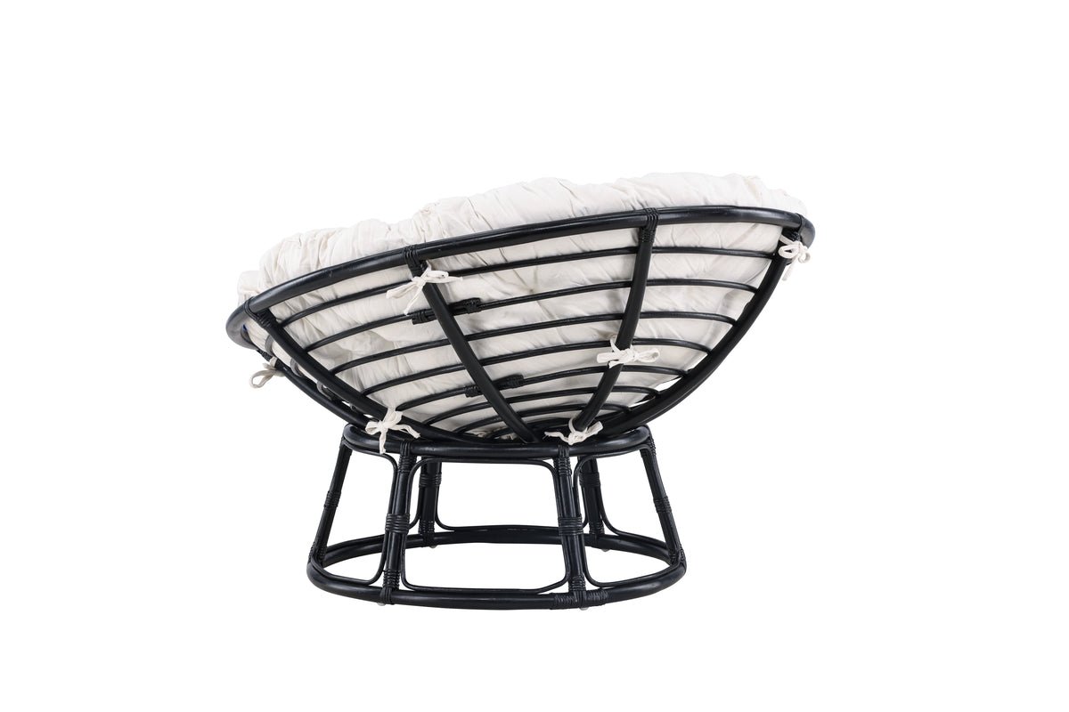 Garden Lounge Chair Bob - made of black rattan including cushion