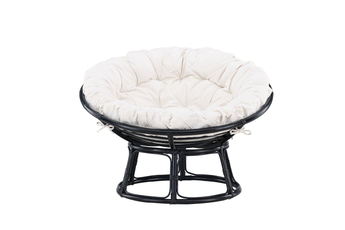 Garden Lounge Chair Bob - made of black rattan including cushion