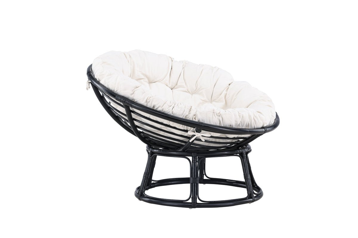 Garden Lounge Chair Bob - made of black rattan including cushion