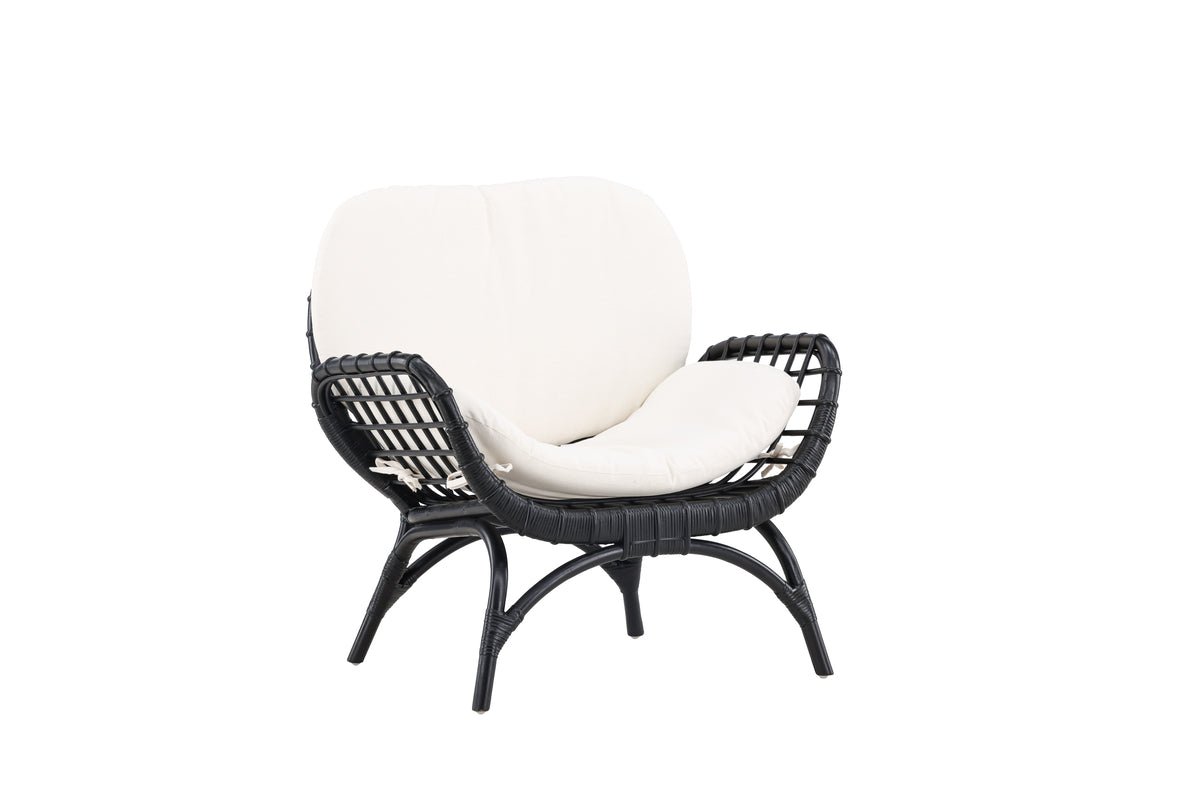 Fauteuil lounge de jardin Porto - En rotin de couleur Noir