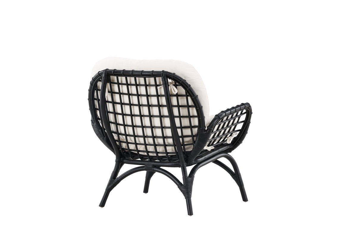 Fauteuil lounge de jardin Porto - En rotin de couleur Noir