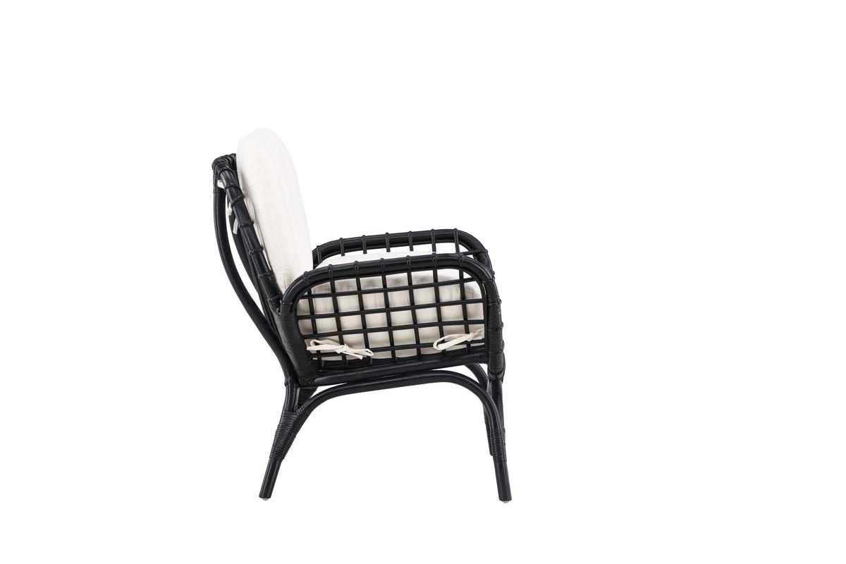Fauteuil lounge de jardin Porto - En rotin de couleur Noir