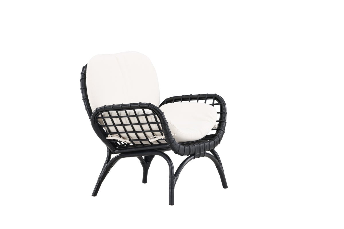 Fauteuil lounge de jardin Porto - En rotin de couleur Noir