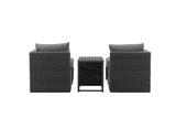 Garten Loungeset Dakar - aus schwarzem Kunstfaser-Rattan