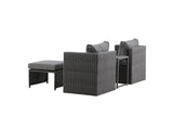 Garten Loungeset Dakar - aus schwarzem Kunstfaser-Rattan