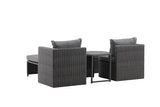 Garten Loungeset Dakar - aus schwarzem Kunstfaser-Rattan