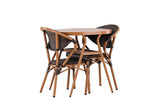 Garten Loungeset Elyon – 3-teiliges Set mit 2 Stühlen & Tisch in Braun
