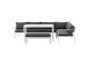 Garten Loungeset Jule – 4-teiliges Set mit grauen Kissen