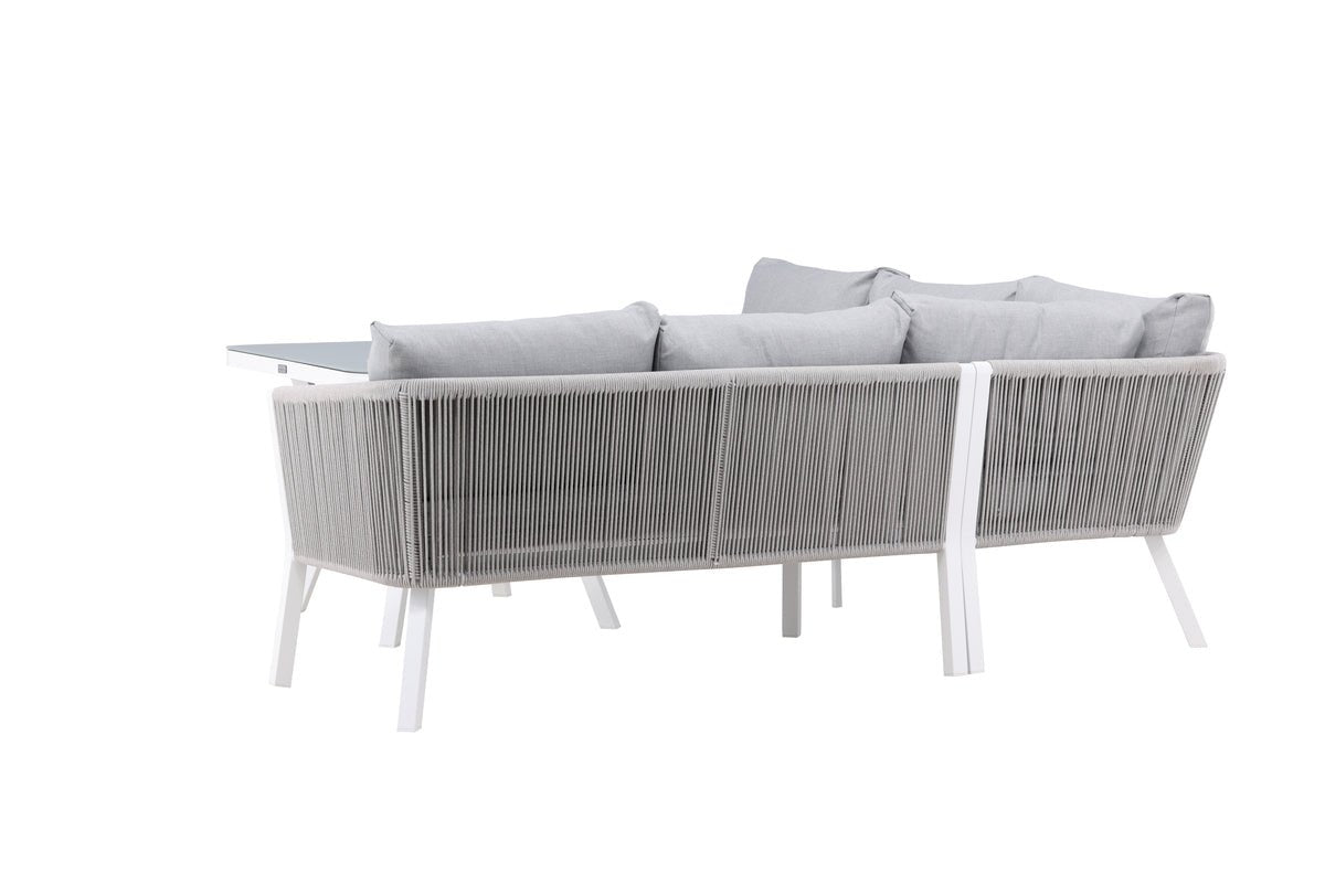 Garten Loungeset Lindsay - Wahlweise in Schwarz/Grau oder Weiß/Grau