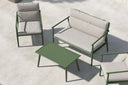 Garten Loungeset Marlen – in Grün & Beige mit Sofa, Sesseln & Tisch