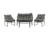 Garten Loungeset Marvella – 4-teiliges Outdoor-Sofa-Set in Schwarz mit Polstern
