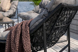 Garten Loungeset Marvella – 4-teiliges Outdoor-Sofa-Set in Schwarz mit Polstern