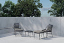 Garten Loungeset Mavero – 5 teiliges Set mit Stühlen und Hockern aus Stahl