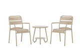Garten Loungeset Rivana – 3-teiliges Set mit 2 Stühlen & Tisch in Beige