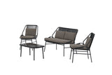 Garten Loungeset Talora – 4 teiliges Set mit Stühlen aus Stahl