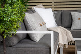 Garten Loungeset Tamara – in Grau mit Glasplatte für Terrasse & Balkon
