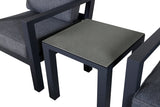 Garten Loungeset Tavira – 5-teiliges Outdoor-Sessel-Set in Schwarz