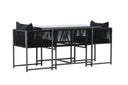 Garten Loungeset Velenzo – 3-teiliges Set mit 2 Stühlen in Schwarz