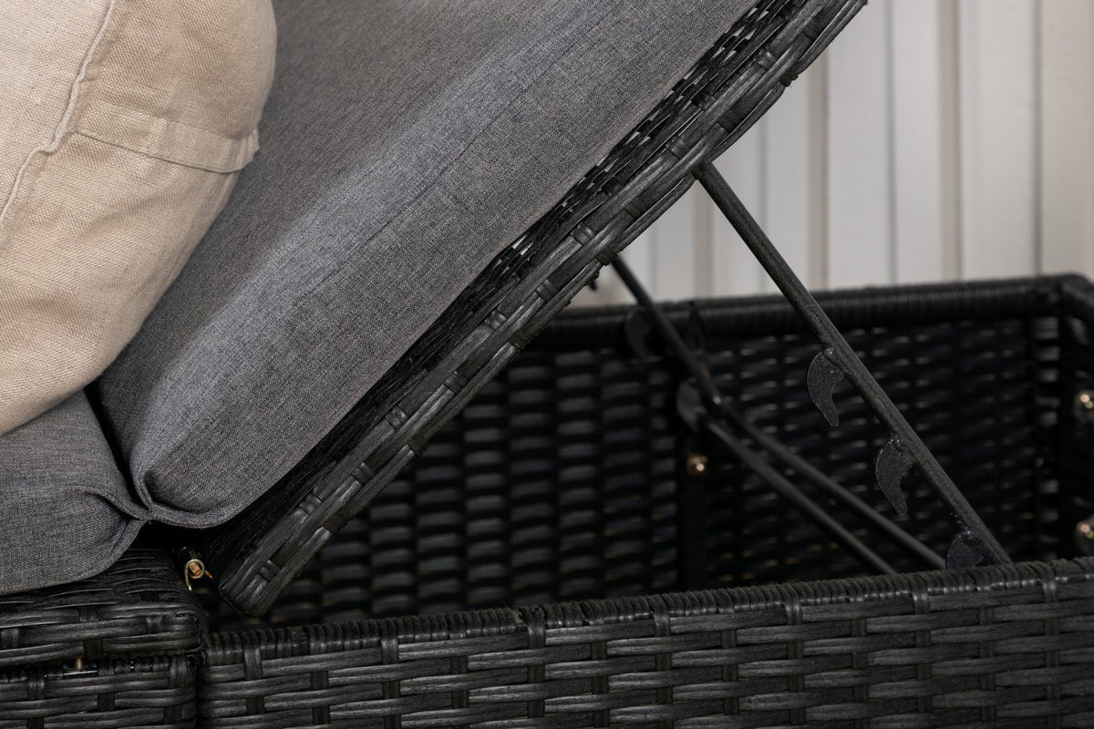 Garten Sonnenliege Dakar - inklusive grauem Kissen und verstellbarer Rückenlehne