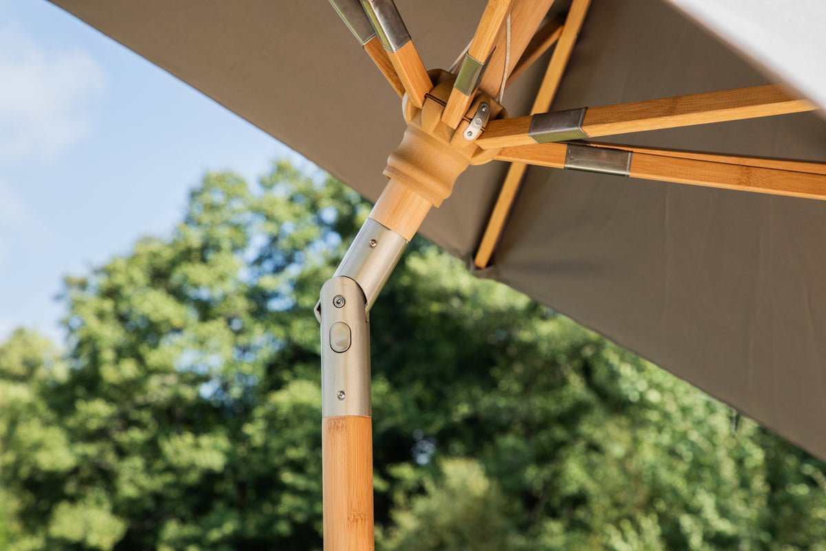 Garten Sonnenschirm Boho – Ø270 cm in wahlweise Schwarz oder Grau