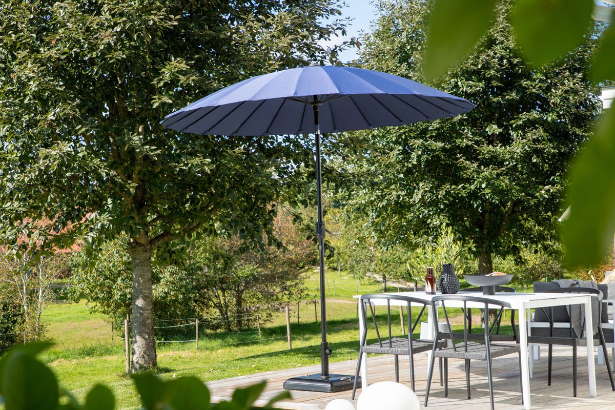 Garten Sonnenschirm Palma – Ø270 cm verfügbar in Weiß, Schwarz, Grau und Blau