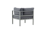 Gartenbank Eckmodul Borelio - Aus Aluminium in den Farben Khaki und Beige