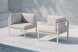 Gartenbank Eckmodul Nero - Aus Aluminium in Schwarz, Braun und Beige