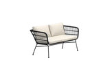 Gartenbank Isolde - In Naturoptik oder Schwarz inkl. Kissen