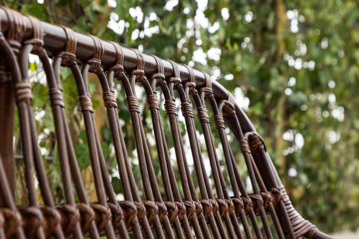 Gartenbank Tobias - Aus Rattan in der Farbe Dunkelwalnuss