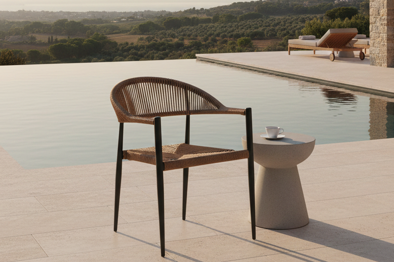 Set of 2 - Canaria Garden Chair made of Aluminum/Rattan