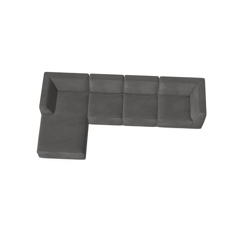 Modulares Sofa Hugg - Däi Wonschkonfiguratioun M_DQN2NP