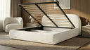 Designer Polsterbett Luma in Bouclé mit Stauraum
