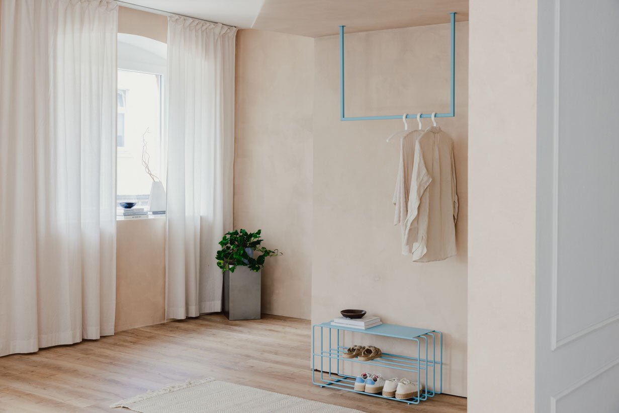 Porte-manteau/Tringle à vêtements Rubi – Design suspendu en acier