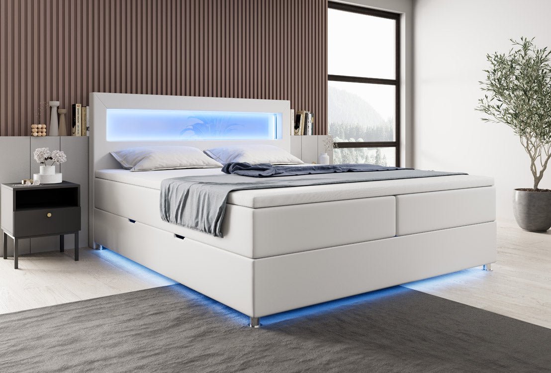 Boxspringbett Relax mit LED, Stauraum und USB/C