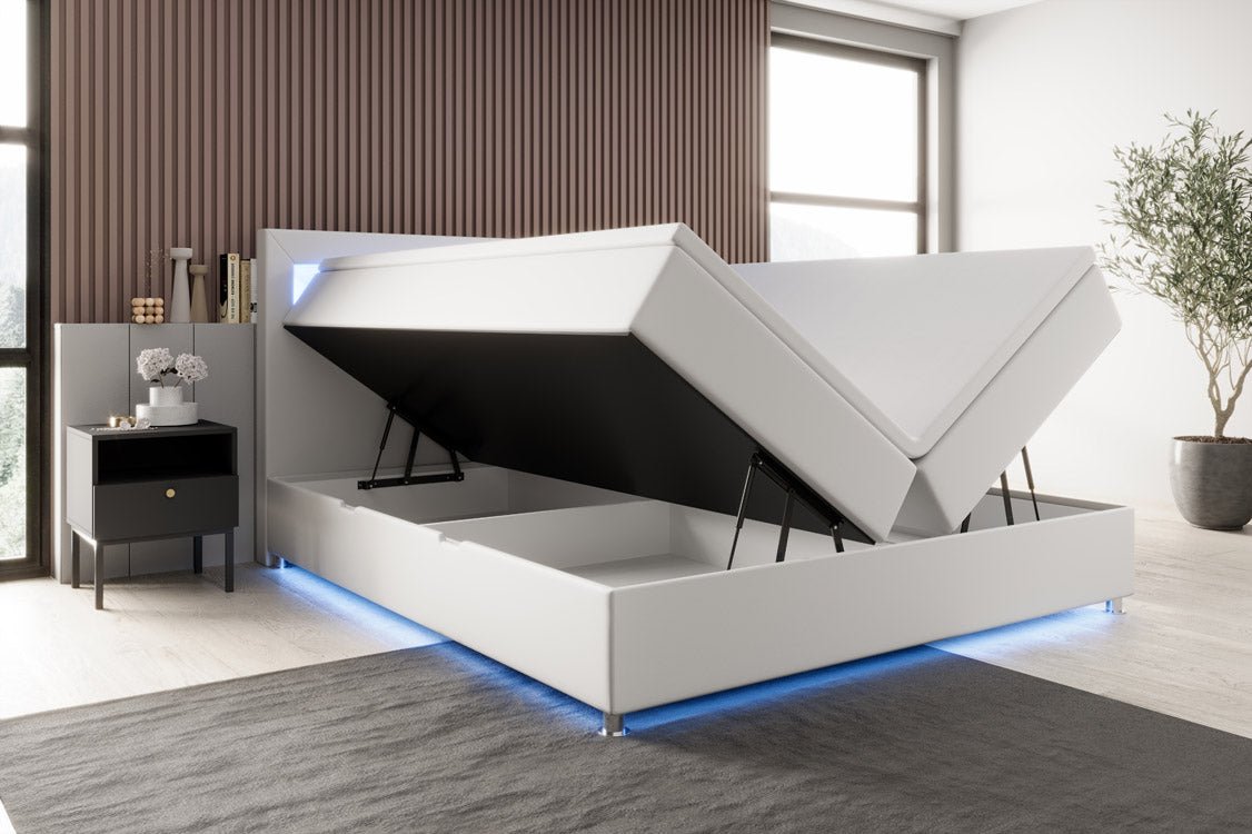 Boxspringbett Relax mit LED, Stauraum und USB/C