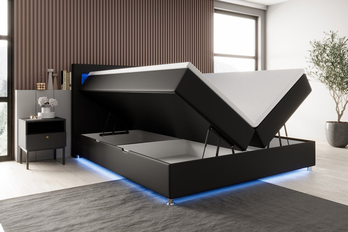 Boxspringbett Relax mit LED, Stauraum und USB/C