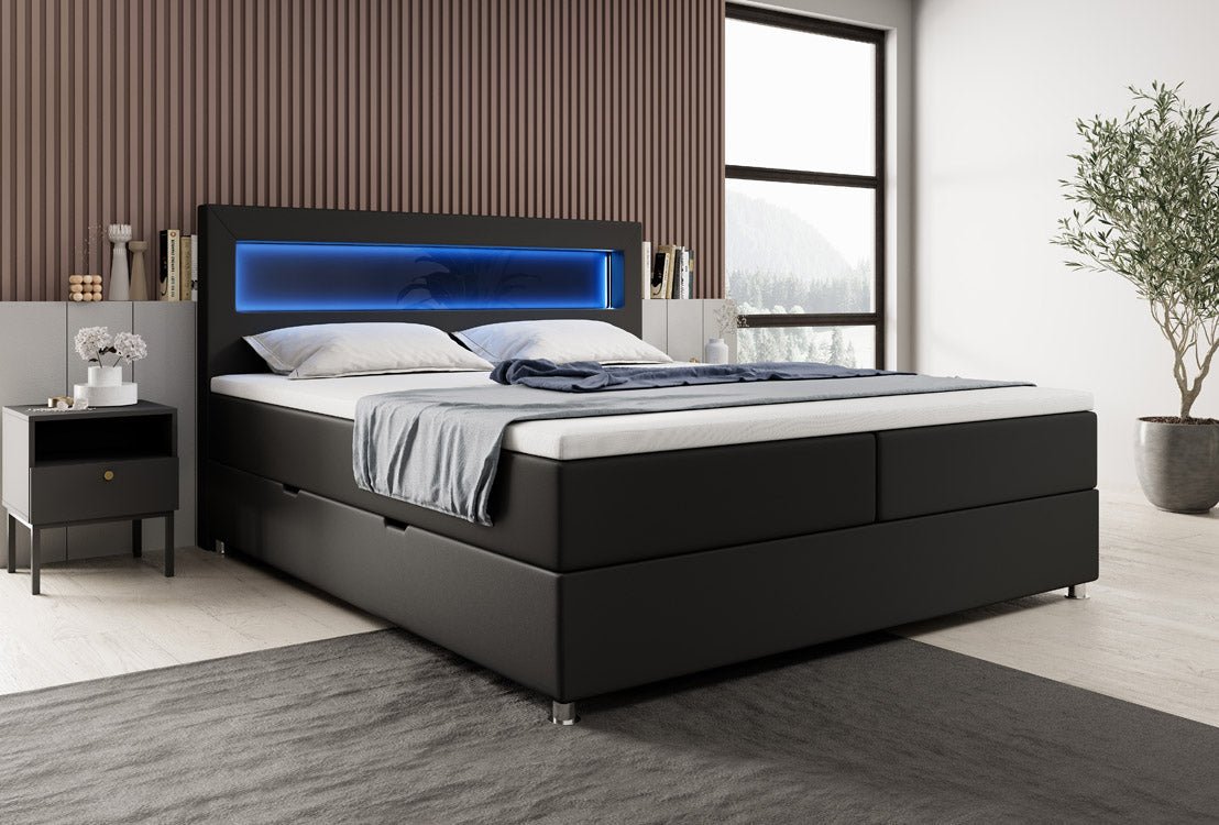 Boxspringbett Relax mit LED, Stauraum und USB/C