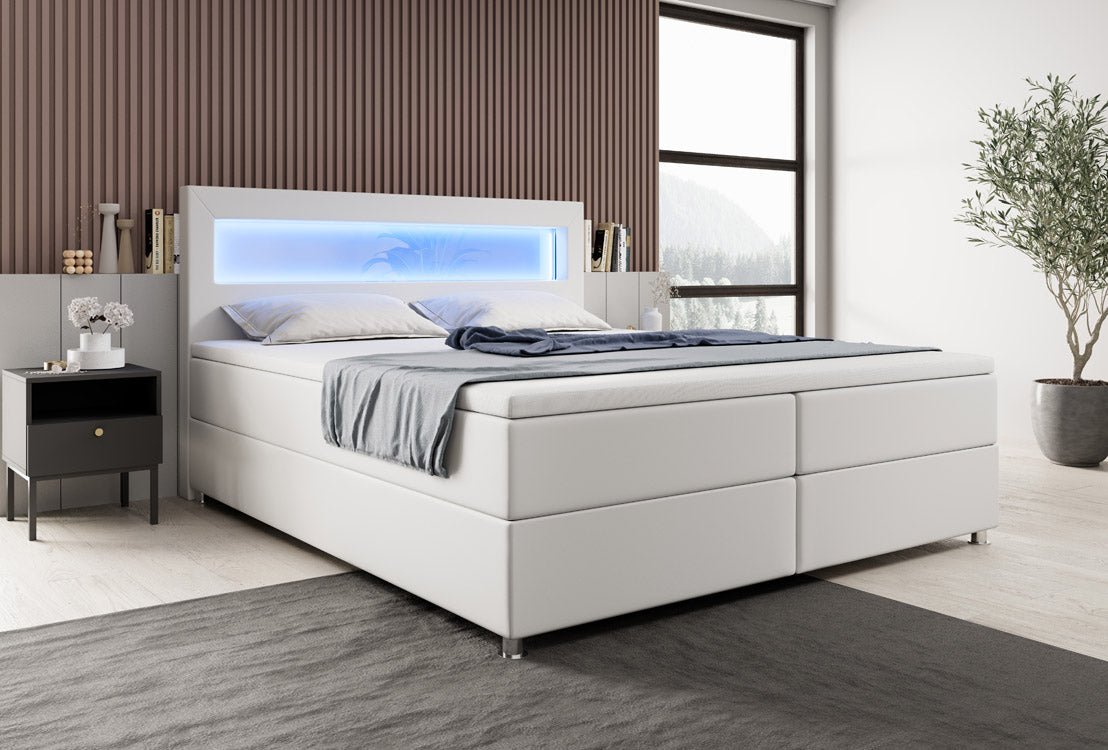 Boxspringbett Relax mit LED, Stauraum und USB/C