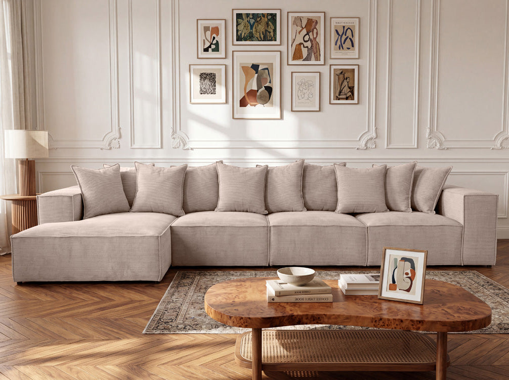 Designer corner sofa Largo Maxi in Corduroy