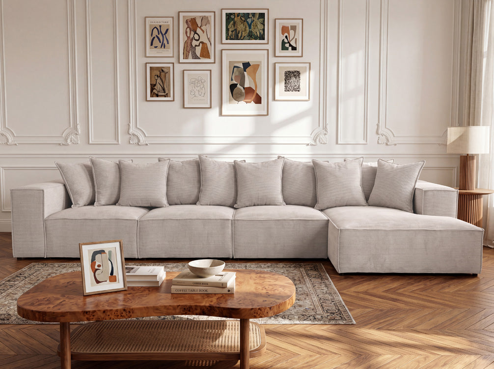Designer corner sofa Largo Maxi in Corduroy